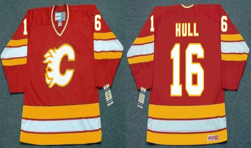 2019 Men Calgary Flames #16 Hull red CCM NHL jerseys->montreal canadiens->NHL Jersey
